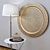 Elegant Decor Set: Floor Lamp, Side Table & Brass Metal Disc 3D model small image 2