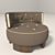 Modern Low Back Round Armchair 3D model small image 1