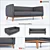 Retro Chic Double Sofa 3D model small image 1