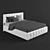 White Leather Lift Bed 3D model small image 2