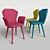 Colorful Kitchen Chairs Set 3D model small image 1