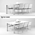 Modern Elegance: Ligne Roset Allen Table and Mogador Chair 3D model small image 2