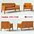 Cassina 415 Cab Sofa & Armchair Set 3D model small image 1