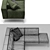 Elegant Italian Sectional Sofa 3D model small image 3