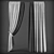 Two-Tone Interlocked Curtains 3D model small image 1