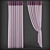 Elegant Grommet Curtains 3D model small image 1