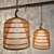 Rustic Bamboo Dome Lamp 3D model small image 1