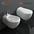 Blend: Elegant Wall-Hung WC & Bidet 3D model small image 1