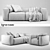 Elegant Ligne Roset Nils Seating Set 3D model small image 2