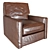 Sleek Leather Swivel Glider 3D model small image 1