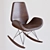 Loftdesign Armchair: Metal, Oak, and Faux Leather 3D model small image 1