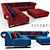 Italian Classic Corner Sofa: Asnaghi Prestige 3D model small image 1