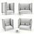 Elegant PINCH High-back Sofa: Polys: 513 242, Verts: 513 592 3D model small image 3