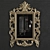 Elegant Gold Carved Rectangular Mirror 3D model small image 1