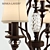 Elegant 9-Light Bronze Chandelier 3D model small image 2