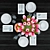 Tulip Table Setting with Peach Vase 3D model small image 2