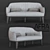 Afra Sofa: Blossom 840 / D - Ash Wood Frame 3D model small image 2