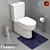 Sleek Wall Faced Toilet 3D model small image 1