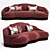 Plush Curved Sofa: Galimberti Nino 3D model small image 1