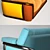 Modern Two-Tone Sofa with Ottoman 3D model small image 2