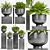Modern Planter Set, Stylish Decor 3D model small image 1