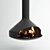 Sleek Ergofocus Fireplace 3D model small image 1