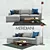 Meridiani Belmon Modular Sofa + Porada Stick Floor Lamp 3D model small image 1