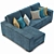 Modern Baxter Sofa 3D model small image 2