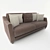 Bergamo Wellige - Modern 3-Seater Sofa 3D model small image 1