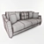 Bergamo Wellige - Modern 3-Seater Sofa 3D model small image 3
