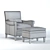 Classic Leather Club Chair & Ottoman 3D model small image 2