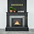 Classic Fireplace Set 3D model small image 1