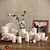 Elegant White Decor Set 3D model small image 1