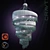 Elegant Wire & Glass Ceiling Lamp 3D model small image 1