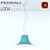 Sleek Polycarbonate Pendant Light 3D model small image 1