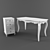 Elegant Pedestal Dining Table 3D model small image 1