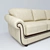 Stylish Leather Corner Sofa with Wooden Accents 3D model small image 3