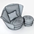 Sophisticated Armchair Roxane 3D model small image 3