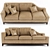 Modern Leather Sofa with Reclining Armrests 3D model small image 2