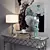 Modern Metal Console with Mirror and Lamp 3D model small image 3