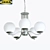 Modern Pendant Light with 5 Shades 3D model small image 1