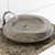 Polished Stone Washed Granite Basin 3D model small image 1