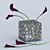Affleck Rectangle Vase: Elegant Metal Bloom 3D model small image 3
