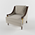 Elegant Upholstered Armchair 3D model small image 1