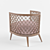 Patterned Armchair with Screen Backing 3D model small image 2