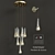 Elegant Bronze Chandelier & Sconces 3D model small image 1