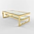 Gamma Coffee Table: Gold & Glass 3D model small image 2