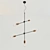 Contemporary Sticks Chandelier 3D model small image 1