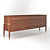 Elegant Dandy Sideboard: Brass, Walnut & Straw 3D model small image 3