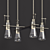Vintage Bronze Chandelier with Glass Shades 3D model small image 1